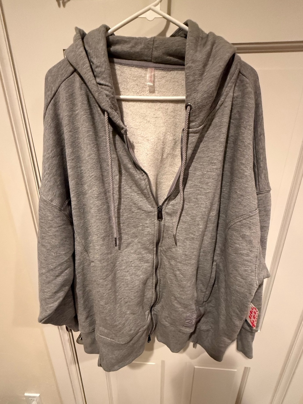 NWT Free People Movement Sprint To The Finish Zip up Oversized Hoodie Gray